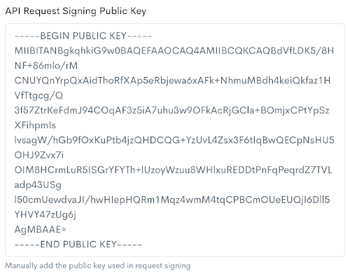 API Signing Key Manual