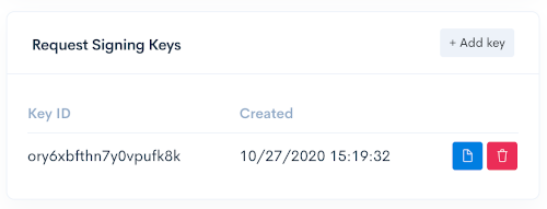 Request Signing Keys